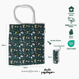 Sustaination x Dinda EasyFold Tote Bag | Tas Belanja Lipat (40x45cm)